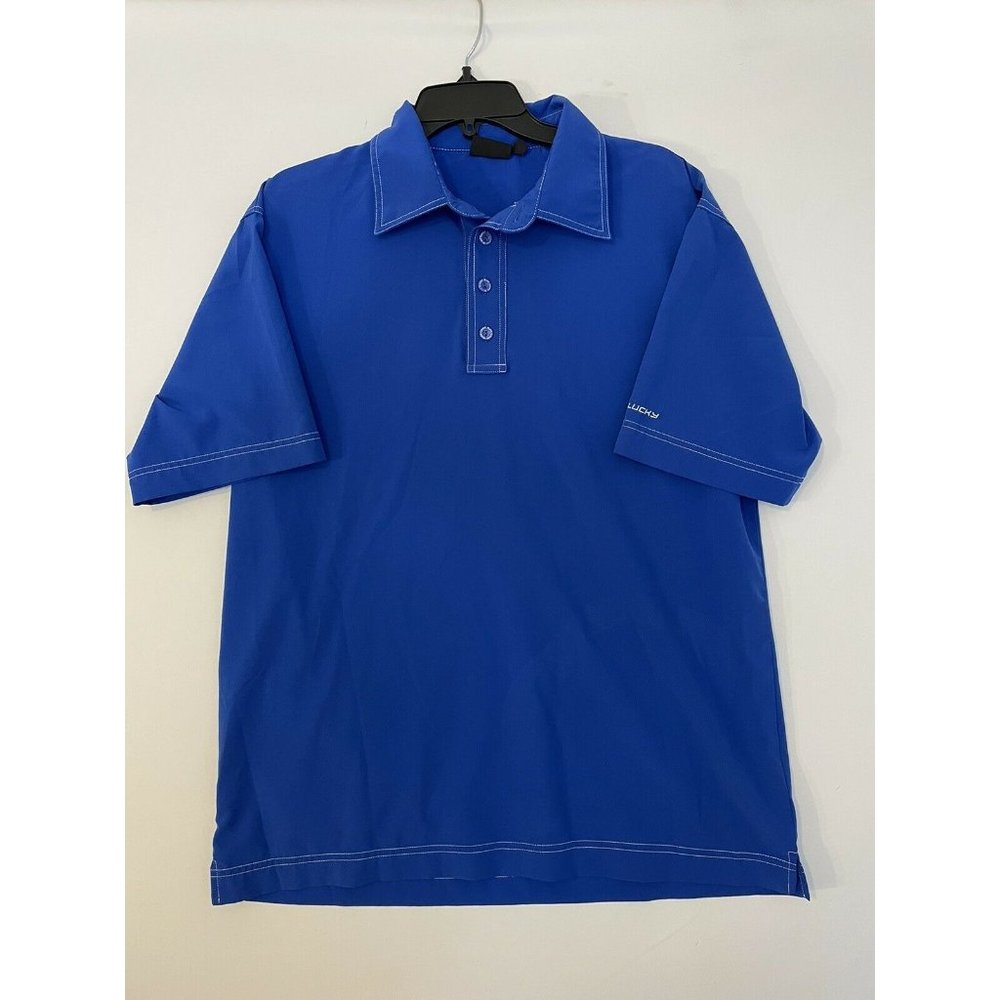Black Clover Blue Men's Polo Shirt Live Lucky Button V-Neck Short Sleeve M
